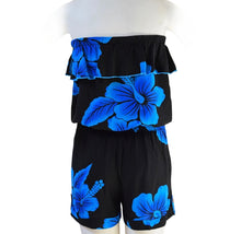 Load image into Gallery viewer, Hibiscus Strapless Shorts Romper
