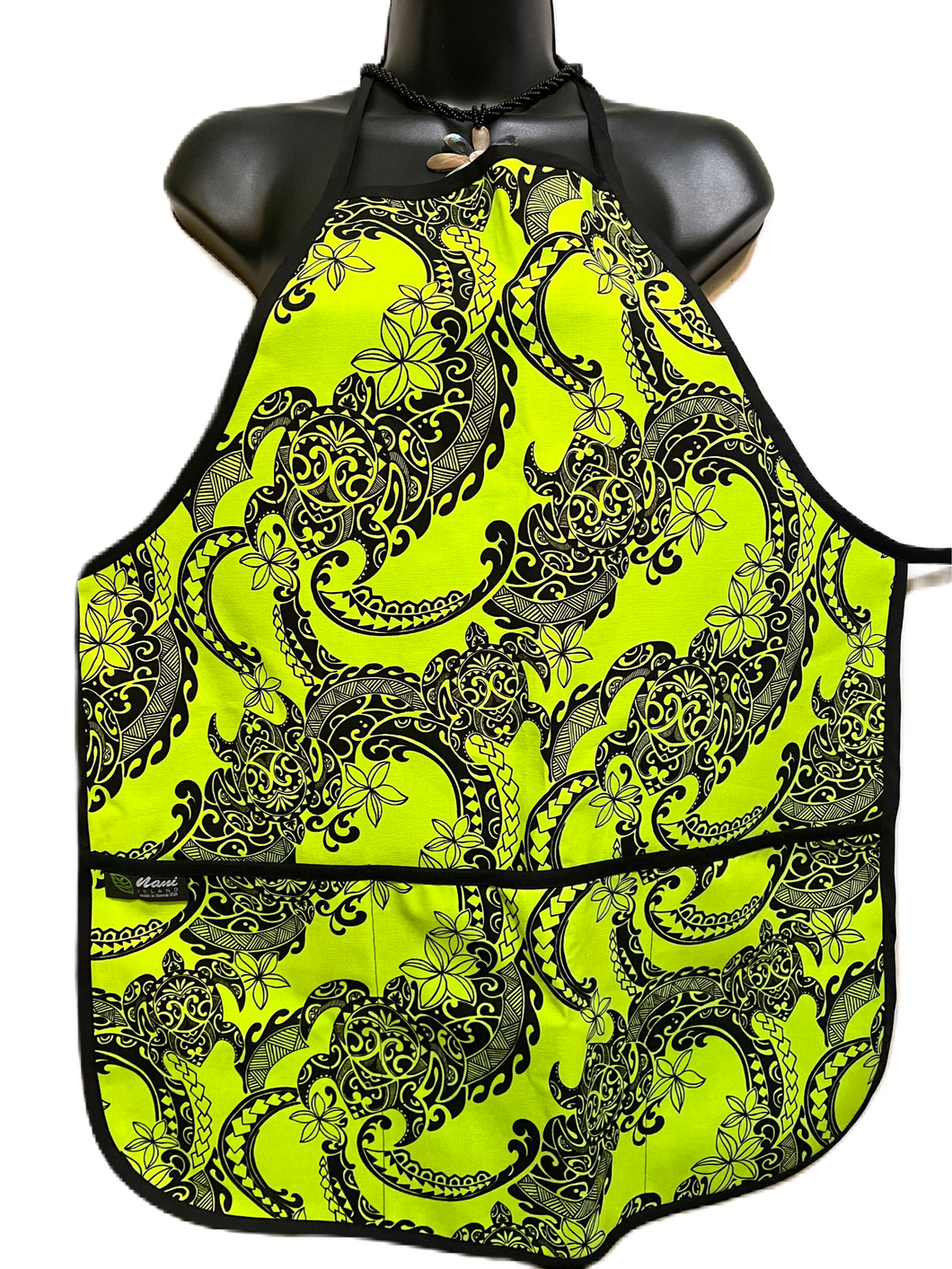 Tribal Lime Green Apron with Pockets