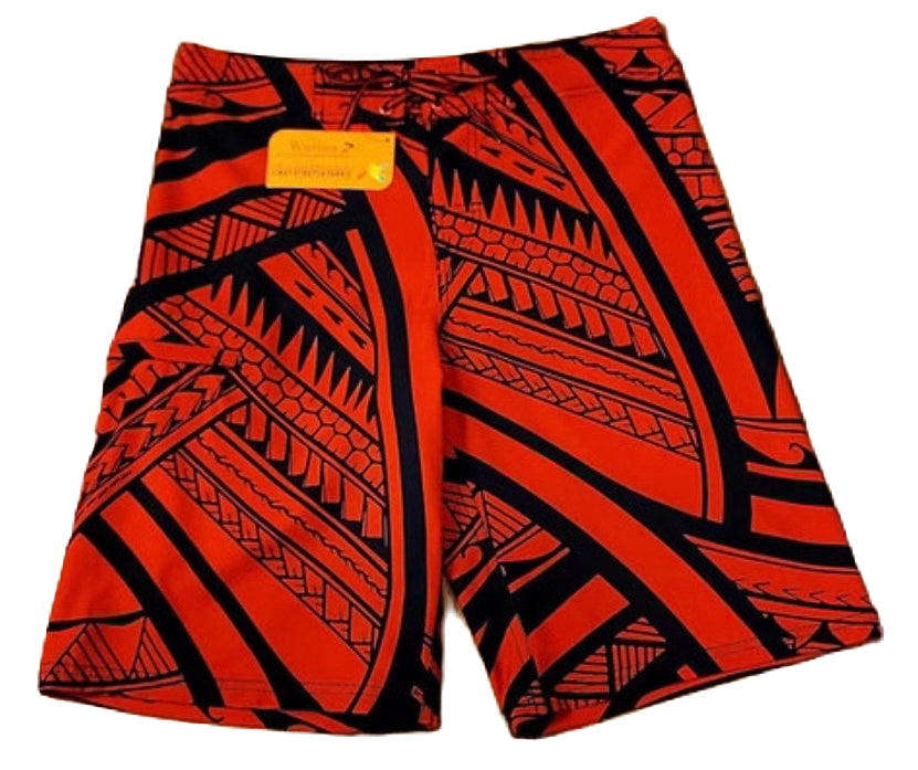 Men’s Red Tribal Board Shorts