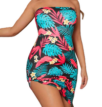 Load image into Gallery viewer, Tropical Bodycon Strapless Dress
