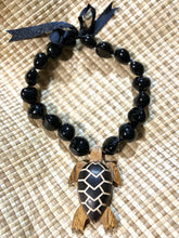 Load image into Gallery viewer, Kukui nut With Wood Turtle Pendant Necklace
