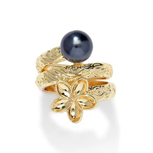 Load image into Gallery viewer, Plumeria Pearl Wrap Around Ring
